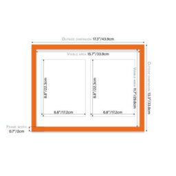 16X12 Inch 2 Opening Photo Collage Frame, Display Two 9X7 Inch Photos, Multi Aperture Family Picture Frame, Orange - thumbnail 4