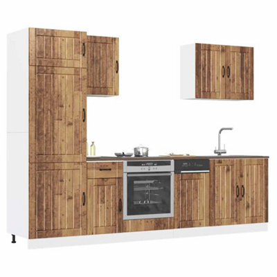 Berkfield 7 Piece Kitchen Cabinet Set Lucca Old Wood Engineered Wood - image 1