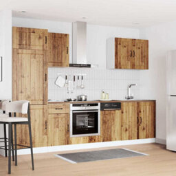 Berkfield 7 Piece Kitchen Cabinet Set Lucca Old Wood Engineered Wood - thumbnail 3