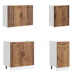 Berkfield 7 Piece Kitchen Cabinet Set Lucca Old Wood Engineered Wood - thumbnail 4