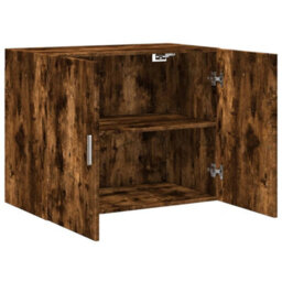 Berkfield Wall Cabinet Smoked Oak 80X42.5X64 Cm Engineered Wood - thumbnail 7