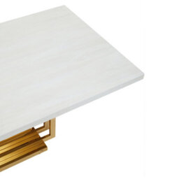 Orsina Ivory White Marble Coffee Table With Gold Finished Frame - thumbnail 2
