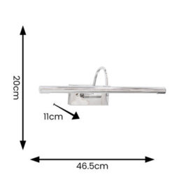 Valuelights Alana Polished Chrome Ip44 Bathroom Integrated Led Picture Wall Light - thumbnail 7