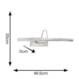 Valuelights Alana Polished Chrome Ip44 Bathroom Integrated Led Picture Wall Light - thumbnail 4