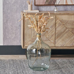 Pacific Lifestyle Large Clear Recycled Glass Bottle Vase With Raffia Neck - thumbnail 1