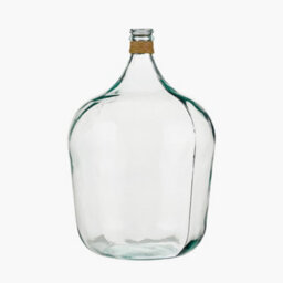 Pacific Lifestyle Large Clear Recycled Glass Bottle Vase With Raffia Neck - thumbnail 2