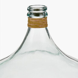 Pacific Lifestyle Large Clear Recycled Glass Bottle Vase With Raffia Neck - thumbnail 3