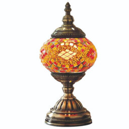 Marrakech Table Lamp - Mains Powered Handcrafted Moroccan Style Indoor Home Lantern Light With Mosaic Glass - H27 X 13.5Cm Dia - thumbnail 2