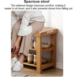 3 Tiers Wooden Shoe Rack Seating Bench Hallway Storage Organiser Holder Stand - thumbnail 6