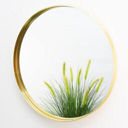 Biznest Round Mirror 60Cm Gold Deep Aluminium Frame Wall Mounted Mirrorbathroom Living Room A Must Have Mirror Very Good Size - thumbnail 2