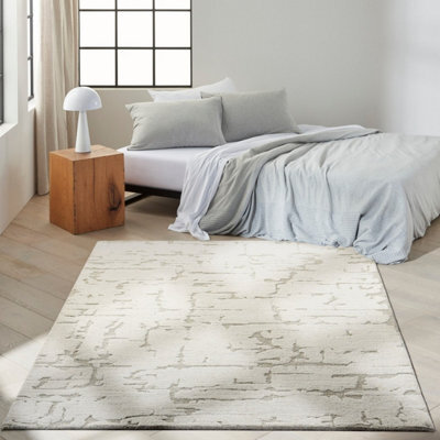 Ivory Abstract Rug Handmade Luxurious Modern Wool Rug For Living Room And Bedroom-236Cm X 297Cm - image 1