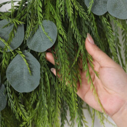 "Amorly 22"" Artificial Eucalyptus&saw Grass Wreath For Front Door Decor Faux Eucalyptus Greenery Hanging Wreath,for Outdoor/wall/farmhouse" - thumbnail 7