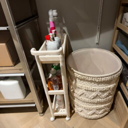Froppi™ Kitchen Storage 7 Inches Slim Storage Trolley, 3 Tier Cream White Bathroom Shelf Unit With Handle L50.5 W17.5 H76 Cm - thumbnail 4