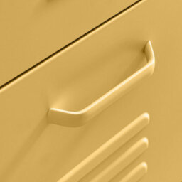 Furniturebox Uk Teksi Mustard Yellow Metal 6 Drawer Sideboard - thumbnail 4