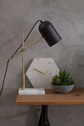 Orsina Geometric Terazzo Clock With Gold Toned Hands,versatile Hexagonal Wall Clock,compact Decorative Timepiece - thumbnail 3
