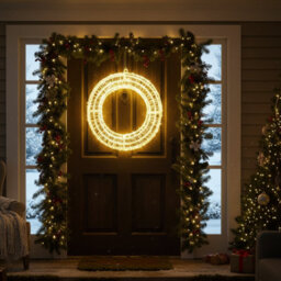 Snowtime Led 38Cm Acrylic Christmas Wreath Decoration With 240 Warm White Lights - thumbnail 6