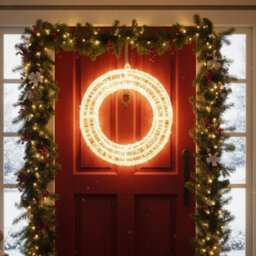 Snowtime Led 38Cm Acrylic Christmas Wreath Decoration With 240 Warm White Lights - thumbnail 4