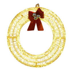 Snowtime Led 38Cm Acrylic Christmas Wreath Decoration With 240 Warm White Lights