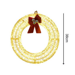 Snowtime Led 38Cm Acrylic Christmas Wreath Decoration With 240 Warm White Lights - thumbnail 8