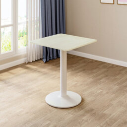 Living And Home White Wooden Square Coffee Table Dining Table With Metal Base 600 X 600 mm - thumbnail 2