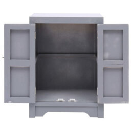 Vidaxl Bedside Cabinet Grey 38X28X52 Cm Paulownia Wood - thumbnail 4