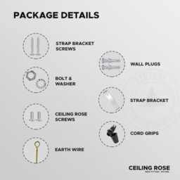 White Ceiling Rose Light Fitting 120mm Metal Round Single Outlet Cover Plate With Accessories For Chandeliers And Wall Lamp - thumbnail 5
