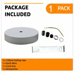 White Ceiling Rose Light Fitting 120mm Metal Round Single Outlet Cover Plate With Accessories For Chandeliers And Wall Lamp - thumbnail 3