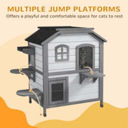 Pawhut Kitten Condo With Openable Roof, Catio Enclosure Furniture, White - thumbnail 7