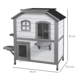 Pawhut Kitten Condo With Openable Roof, Catio Enclosure Furniture, White - thumbnail 3