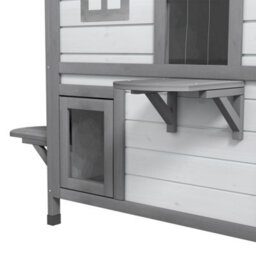 Pawhut Kitten Condo With Openable Roof, Catio Enclosure Furniture, White - thumbnail 8