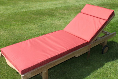 Garden Market Place Garden Furniture Cushion- Cushion For Garden Sun Lounger Chair In Terracotta - image 1