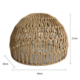 Handwoven Boho Coastal Ceiling Light Shade - Natural Wicker Pendant Lampshade  30Cm - thumbnail 3