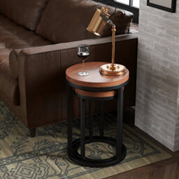 Rest Relax Sierra Acacia Circular Nest Of 2 Tables Brown - thumbnail 3