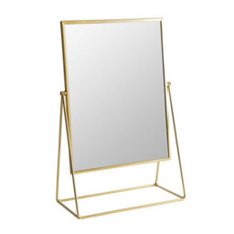 Harbour Housewares Metallic Vanity Mirror - 50 X 32Cm Gold Adjustable Tilt Dressing Table Mirror Sleek Modern Makeup Mirror