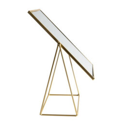 Harbour Housewares Metallic Vanity Mirror - 50 X 32Cm Gold Adjustable Tilt Dressing Table Mirror Sleek Modern Makeup Mirror - thumbnail 5