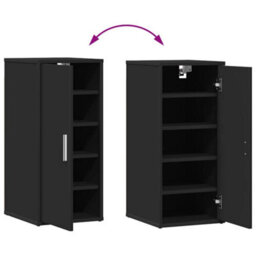 Berkfield Durable Shoe Cabinet Black 32X35X70 Cm Engineered Wood - thumbnail 8