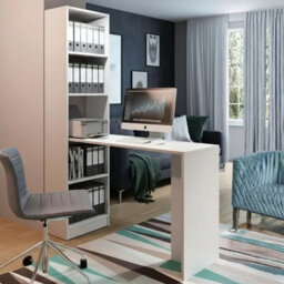 B1 Universal Desk With Shelves Storage Unit For Office And Home White - thumbnail 1