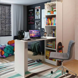 B1 Universal Desk With Shelves Storage Unit For Office And Home White - thumbnail 2