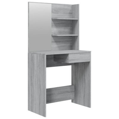Berkfield Modern Dressing Table With Mirror Grey Sonoma 74.5X40X141 Cm