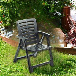 Urbn-Living Anthracite - Outdoor Folding Garden Chairs With Arms - thumbnail 2