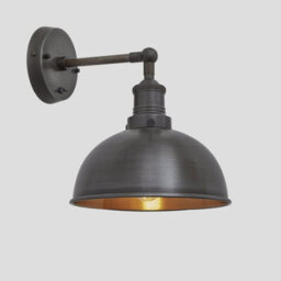 Industville Brooklyn Dome Wall Light, 8 Inch, Pewter & Copper, Pewter Holder - thumbnail 2