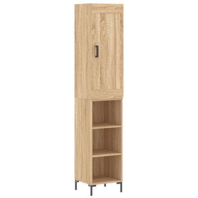 Berkfield Elegant Highboard Sonoma Oak 34.5X34X180 Cm Engineered Wood - image 1