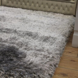 Plush Silver Luxury Shaggy Polyester Modern Luxurious Handmade Sparkle Rug For Living Room And Bedroom-70Cm X 140Cm - thumbnail 2