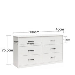 Dorel Brez Build Pearce 6 Drawer Dresser Light Oak Look - thumbnail 9
