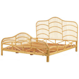 Beliani Bed Rattan Domeyrot 180 X 200 Cm (Eu Super King) Light Brown - thumbnail 4