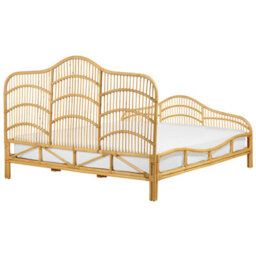Beliani Bed Rattan Domeyrot 180 X 200 Cm (Eu Super King) Light Brown - thumbnail 6