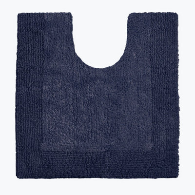 Allure Bath Fashions Elegance Reversible Heavyweight Pedestal Mat - Navy - image 1