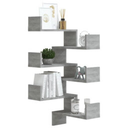Berkfield Wall Corner Shelves 2 Pcs Grey Sonoma 40X40X50 Cm Engineered Wood - thumbnail 7