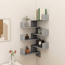 Berkfield Wall Corner Shelves 2 Pcs Grey Sonoma 40X40X50 Cm Engineered Wood - thumbnail 8