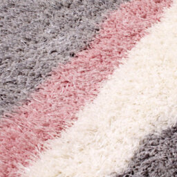 Grey Handmade Shaggy Sparkle Striped Easy To Clean Polyester Rug For Living Room, Bedroom - 180Cm X 270Cm - thumbnail 2
